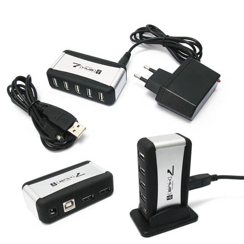7 ports USB 2.0 Hub with adapter