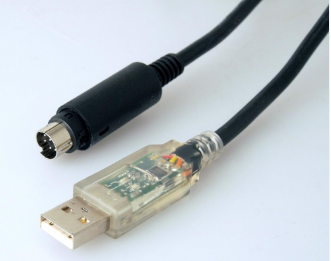 USB to RS232 Mini Din8P PLC Programming Cable