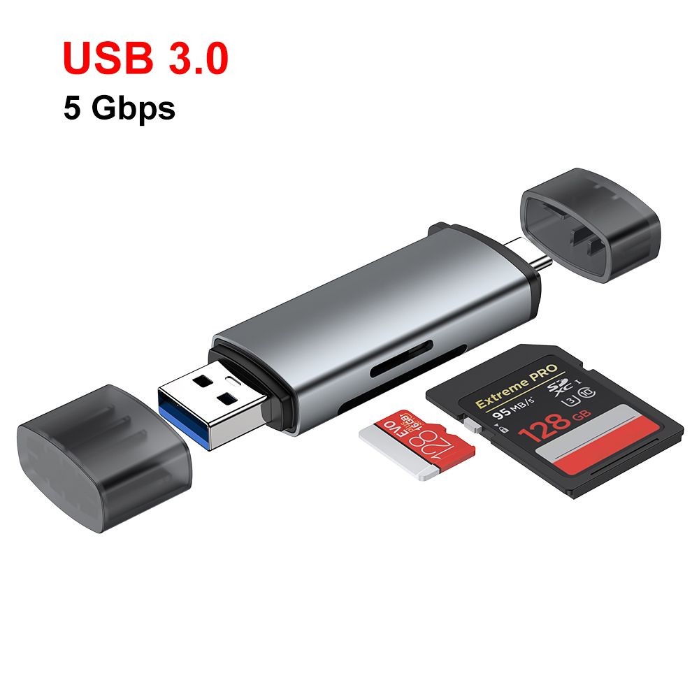 2IN1 USB C+USB C 3.0V Card reader